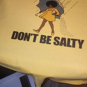 Yellow Graphic Tee with 'Don't Be Salty' Print